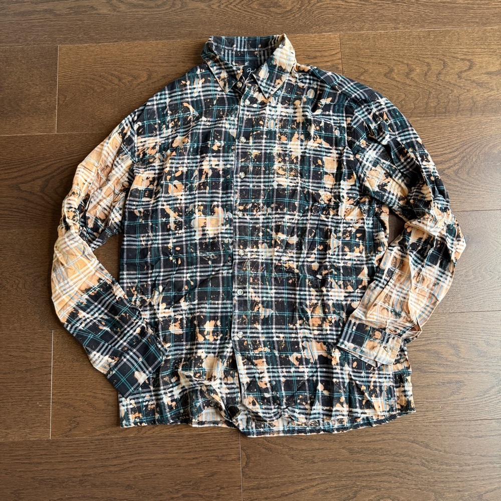 Reclaimed Vintage Black and Orange Plaid Shirt
